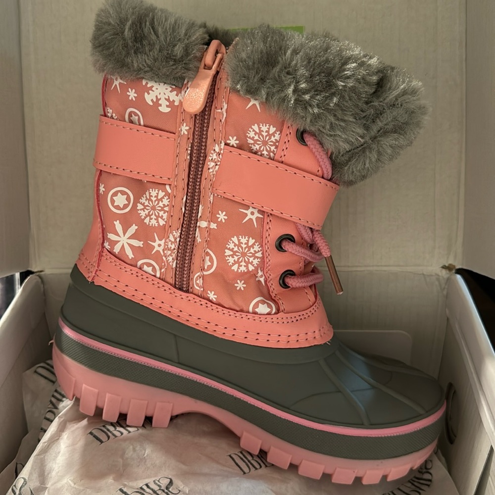 Dream Pairs Girls Mid Calf Winter Snow Boots. Pink. Toddler/Little kids. Size 10
